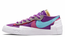 Nike Mens Blazer Low Sacai Kaws Sneakers, 9.5, Purple Dusk/Lagoon Pulse-White - £187.73 GBP