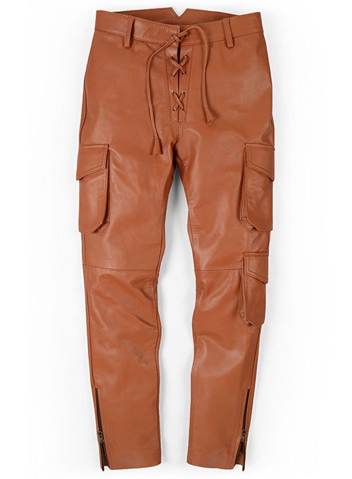 Terrain Brown Drifter Leather Cargo Pants Mono ectric Mono, Men Wasit Belted