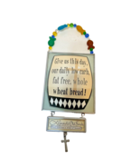 Vintage Grateful Old Souls Daily Bread Plaque Beaded Ornament 9 x 3.5&quot; - $18.54