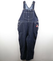 Deadstock Vtg 90s Streetwear Mens 46x30 Indigo Denim Jean Overalls Bibs Blue - £79.09 GBP