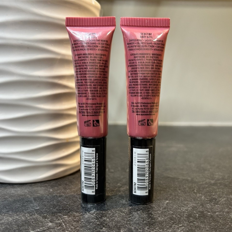 2- NYX Sweet Cheeks BABY DOLL Soft Cheek Tint Blush Mousse .4oz Each Item image 2