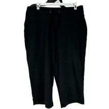 Tek Gear Women&#39;s Drawstring Capri Pants Size L Black - £11.71 GBP