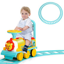 6V Electric Kids Ride On Car Toy Train with 16 Pieces Tracks-Green - £125.59 GBP