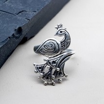 Peacock Style Oxidized 925 Sterling Silver Women Ring - £22.53 GBP