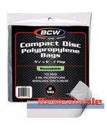 1 pack of 100 BCW 5 1/8&quot; x 6&quot; Resealable Loose CD Bags - £6.15 GBP