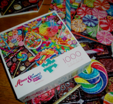 Jigsaw Puzzle 1000 Pieces Candy Lollipops Collage Aimee Stewart Art Complete - $14.84