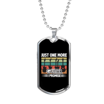Musician Necklace One More Guitar Necklace Stainless Steel or 18k Gold Dog Tag  - £37.32 GBP+