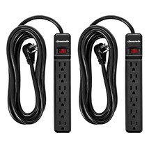2-Pack Power Strip Surge Protector,15 Ft Extra Long Extension Cord, Low ... - £44.55 GBP