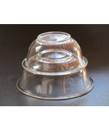 Vintage 2-Pc SET Pyrex Clear Rimmed Lipped Nesting Mixing Bowls 1.5 Qt &amp;... - £23.99 GBP