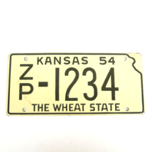 Vintage 1954 Wheaties Cereal Kansas Metal Bicycle License Plate ZP-1234 RARE - £10.15 GBP