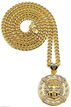 Egyptian Necklace New Large 1 Head Pendant & 36 Inch 8mm Cuban Link Chain - £19.65 GBP