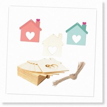 Rustic Love Wooden Tags - 20 Pcs Heart-Shaped Wood Cutouts for DIY Wedding, Birt - £19.08 GBP