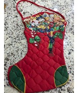 Vintage Jumbo Stocking Christmas Quilted Handcrafted quilted toys red Cr... - €33,46 EUR