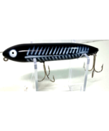 Heddon Zara Spook Fishing Lure Vintage Original Unused  Black Herringbon... - $12.00