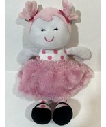 Baby Starters Plush Doll Pink Furry Skirt Polka Dots Toy Lovey - £12.01 GBP