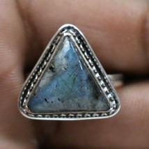 925 Sterling Silver Labradorite Handmade Ring SZ H to Y Festive Gift RS-1138 - £31.34 GBP