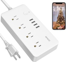 Smart Power Strip, GNCC WiFi Flat Plug with 4 USB Ports and 4 Outlets, Smart Plu - £20.77 GBP