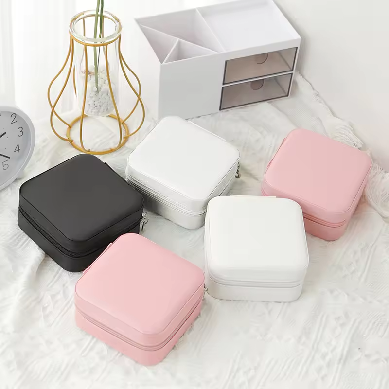 Single Layer Storage Box Ladies Travel Leather Jewelry - $9.99