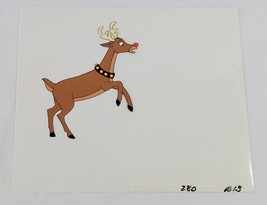 VINTAGE 1982-83 ABC Pac-Man Production Used Animation Cel Rudolph Reindeer - £71.21 GBP