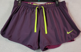 Nike Shorts Womens Medium Purple Polyester Lined Logo Elastic Waist Drawstring - £11.25 GBP