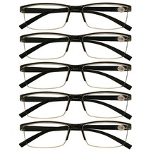 5 Packs Mens Rectangle Half Frame Reading Glasses Blue Light Blocking Readers  - £12.01 GBP