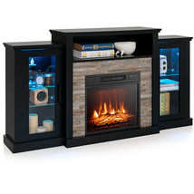 FireplaceTV Stand with 16-Color Led Lights for TVs up to 65 Inch-Black -... - £361.77 GBP
