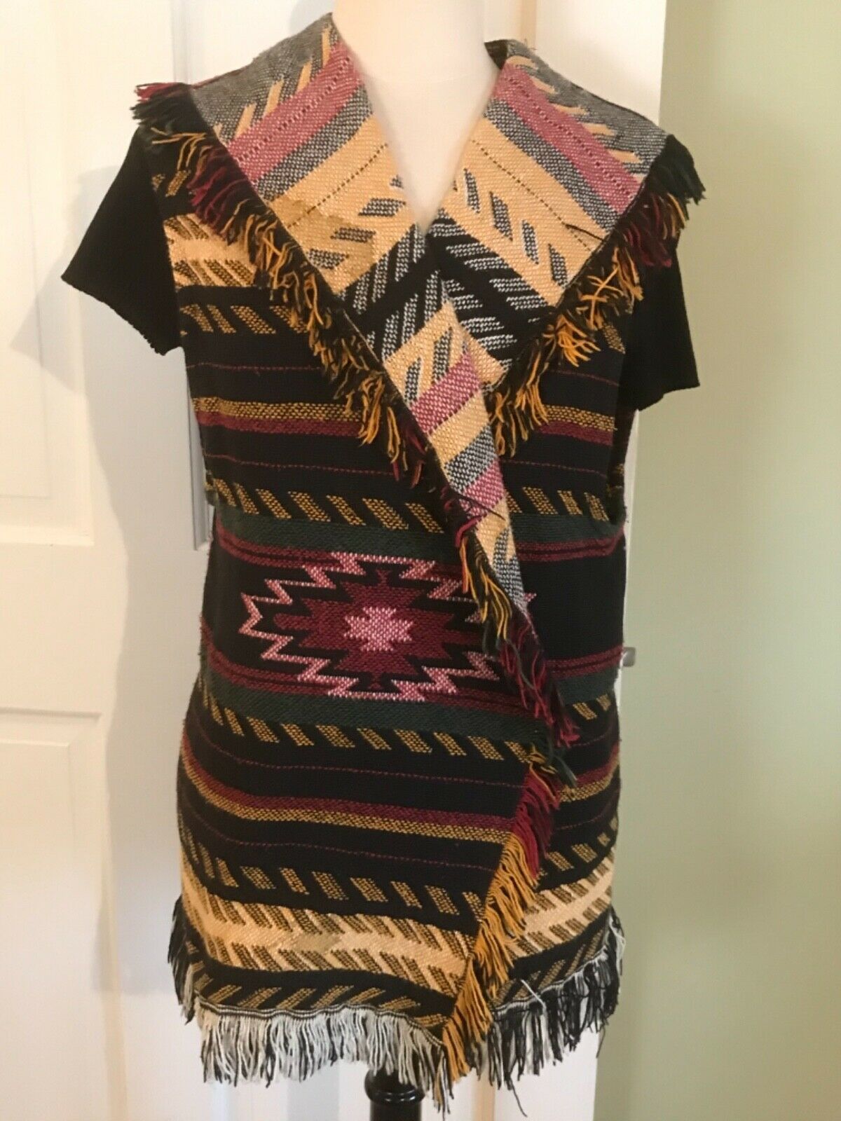 Primary image for Vintage Sugar Street Weavers Southwestern Aztec Cotton woven Vest V~ one size