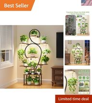 Indoor Plant Shelves with Integrated Grow Light - 63" 9-Tier Shelf for S... - $163.32