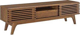 Modway Render Mid-Century Modern Low Profile 59 Inch TV Stand in Walnut - £178.05 GBP