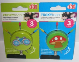 DCI Funkytech Headphone Splitter Folding Jack Connect 3 At Once  NEW Free Ship - £7.20 GBP