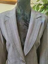 Bob Mackie Studio Women&#39;s Gray Single Buttons Single Breasted Fitted Blazer 10 - £30.26 GBP