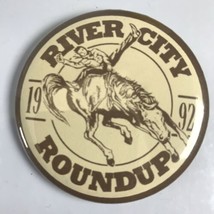 1992 River City Roundup RCR Omaha Pinback Button Pin Rodeo Admission - $5.83