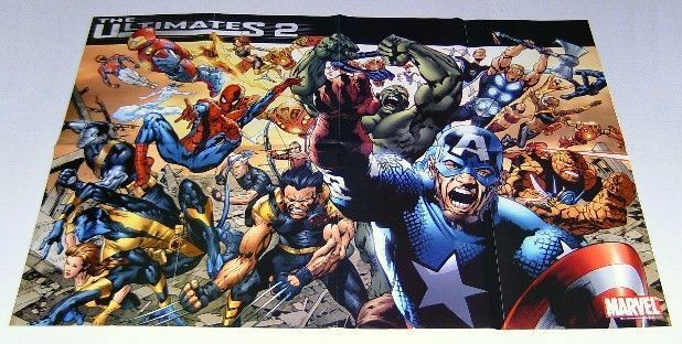 MARVEL ULTIMATES POSTER:AVENGERS/X-MEN/SPIDER-MAN/HULK/THOR - $40.00