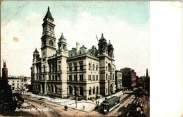 Baltimore Post Office Vintage Postcard Maryland Building Streetcar Posted 1900s - £4.74 GBP