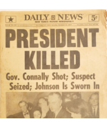 1963 Daily News JFK Assassination President Killed Johnson Sworn In LBJ ... - $84.25 CAD