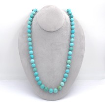 Strand of 12mm Kingman Genuine Natural Turquoise Beads 27.5&quot; Necklace (#... - £1,357.99 GBP