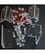 4x Angled L Brackets Polished Clear Transparent Perspex Acrylic + 20x M5... - $584.91 MXN