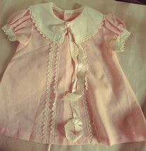 Pink Dress with Lace Trim and Ribbon Vintage No tag - £11.99 GBP