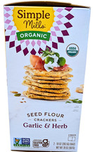 Simple Mills Baked Organic Garlic &amp; Herb Cracker 2x10 Ounce Bag EXP 12/2025 - $397.08 MXN