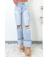 Beau Blue Light Wash Distressed Straight Jeans - $754.96 MXN