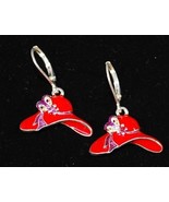Red Hat Earrings - Bow &amp; Flowers - £3.88 GBP