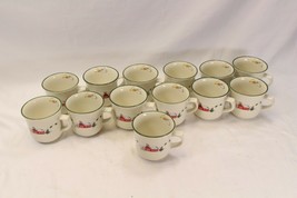 Pfaltzgraff Snow Village Cups Christmas  Lot of 13  Xmas - $35.27