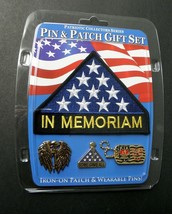 Kia In Memoriam Veteran Honor Lapel Pin Badge Embroidered Patch Gift Set - £10.74 GBP
