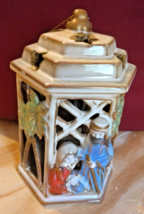 Kirklands Potter&#39;s Garden Nativity Tealight Lantern 7&quot; Christmas Luminaire - £15.74 GBP