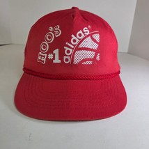 Vintage Adidas HOO&#39;S #1 Red Snapback Rope Hat Ama Pro Philippines 80s 90s - $27.99