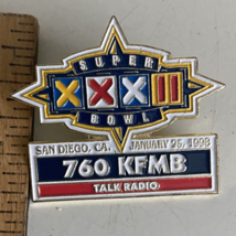 Lapel Pin NFL Football Super Bowl XXXII 760 KFMB San Diego Talk Radio 1998 - $9.89