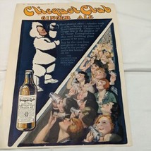 Vintage 1918 Clicquot Club Ginger Ale Eskimo Soda Pop Kitchen Decor Poster Ad - £37.14 GBP