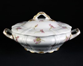 Theodore Haviland Limoges Schleiger 1029 Pink Carnations Round Covered B... - $75.00
