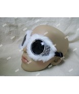 Funky White Fur Explorer Goggles Artic Eskimo Tundra Steampunk Flashy Av... - $257.29 MXN