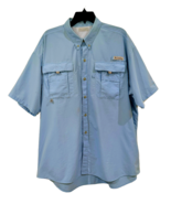 Columbia PFG Vented Fishing Shirt Mens Size XL Blue Omni Shade Short Sle... - £9.81 GBP